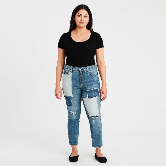 GAP Denim - GAP 1969 Blue Relaxed Jeans Patchwork Size 32